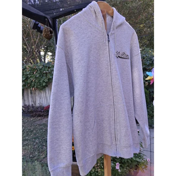 Iets Frans...Script Unisex Gray Full-Zip Hoodie Sweatshirt M EUC - Picture 7 of 14